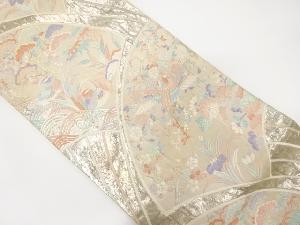 アンティーク　能調小袖模様織り出し袋帯(材料)